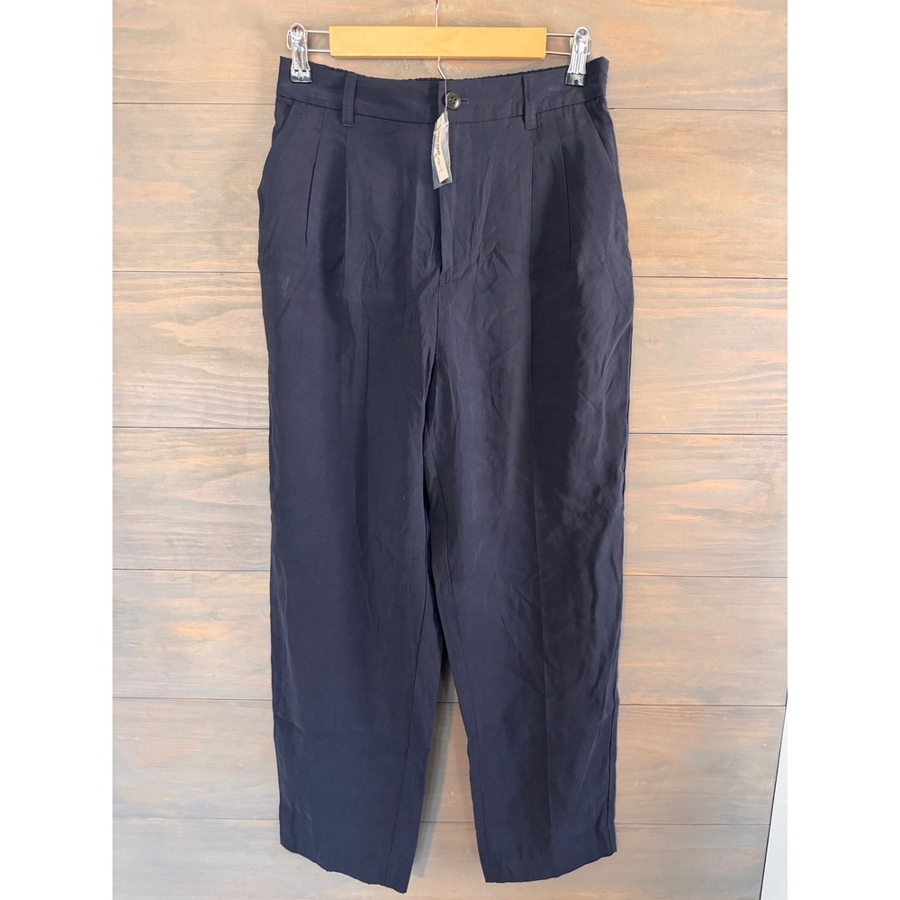 Madewell Tailored Tapered Pant in Softdrape Deep Indigo‎ Blue NL211 Size 4 NEW - Picture 4 of 6